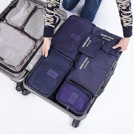 6 stk. Firkantede Rejse-Opbevaringsposer Organizer