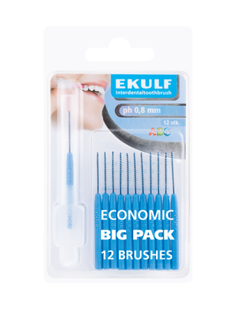 Ekulf pH Mellomromsbørste, 0,8 mm, 12 stk.