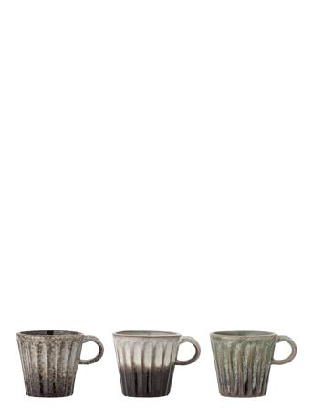 Elana Mug, St Ware Set Of 3 Home Tableware Cups & Mugs Coffee Cups Multi/mönstrad Bloomingville
