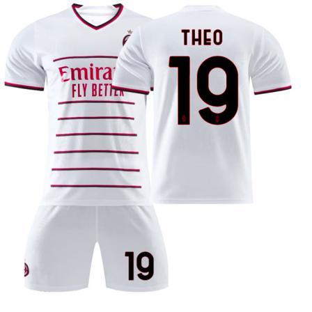 Kids Football Kit 23/22 Away Ac Milan Jersey No.19 Theo Jersey Suit 16(90-100)