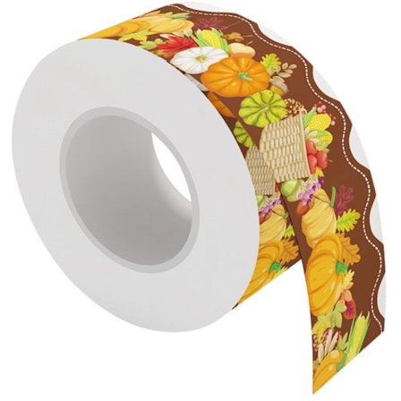 20M Thanksgiving-klistremerket bølgete oppslagstavle kantdekor korktavle dekor klasserom skap rom kontorer bredde 7cm