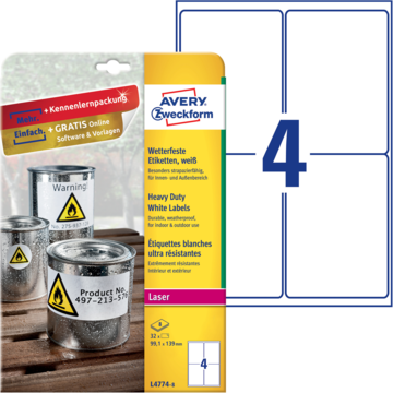 Etikett Hvit 99,1x139 mm