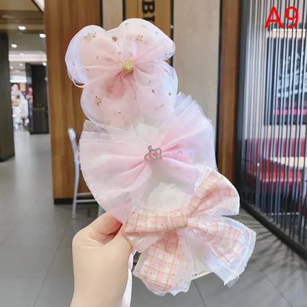 3pcs/set New Girls E Chiffon Yarn Bow Hairpins Kids Sweet Hair