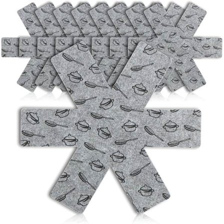 9x huopakattilan suoja - kattilan suoja naarmuilta - kattilan suojamatto kattiloille, padoille ja kulhoille (09 kappaletta - harmaa)