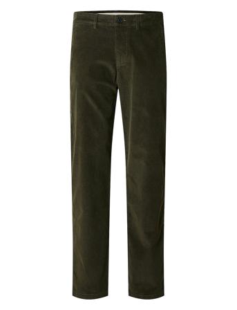 Slh196-Straight Miles Cord Pants W Noos Selected Homme Green