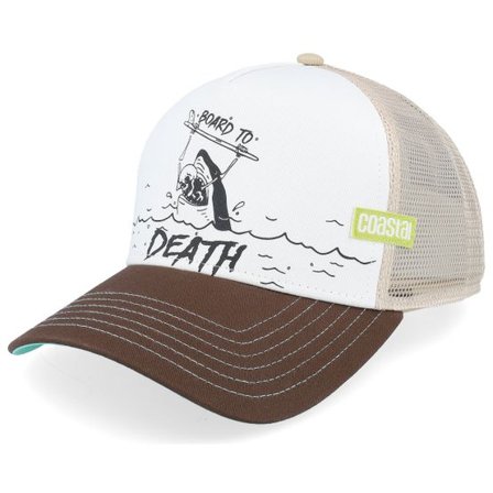 Coastal - Vit trucker Keps - Hft Board To Death Beige/White/Brown A-Frame Trucker @ Hatstore