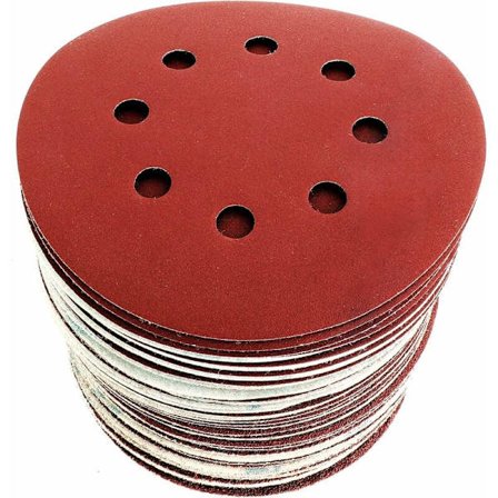 TRIO Slippappar 125mm Sandpapper - 60 skivor: P40 / P60 / P80 / P120 / P180 / P240 8 hål för excenterslip