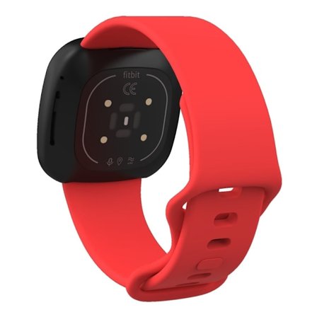 Fitbit Sense 2 / Versa 4 klockarmband i silikon - Röd Storlek: L