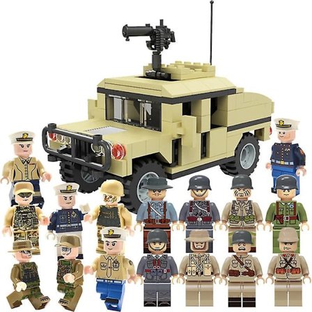 16 stk. Militære Byggeklodser Minifigur Off-road Hummer Pansret Køretøj Børns Små Partikel Samling Byggeklods Legetøj