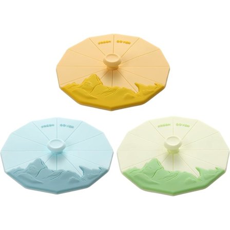 Silikone Kop Låg (Sæt med 3), Flerfarvede Silikone Låg til Krus, Kopper, Fleksible Krus Låg, Varme Kop Låg til Kaffe og Te