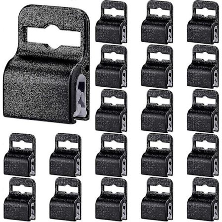 Svarte Gripper Kortholder Klammer Svarte Swipe Kortholder Plast ID-kort Sikker Merkeholder for Standardtykkelse ID-brikke (20 stk)