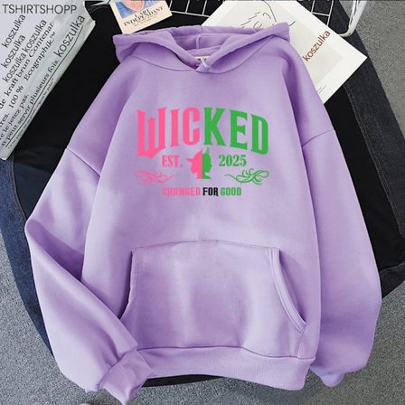 2025 Film Wicked for Good Hættetrøje Nyt Mode Kvinder/Mænd Harajuku Bogstav Print Hættetrøjer Unisex Efterår Vinter Pullovers Sweatshirts