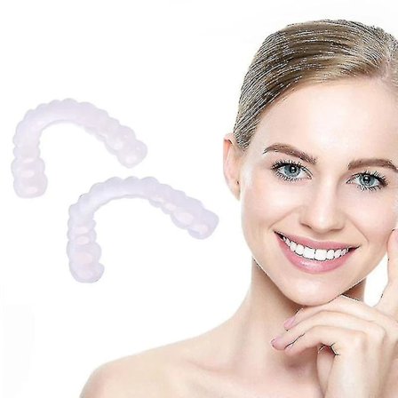2 stk. Snap On Smile Øvre Falske Tænder Tandvenerer Tandprotese Sæt