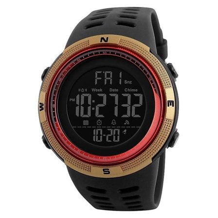 SKMEI 1251 Nedräkningstimer Dubbeltids Digital Klocka Herrar Chronograph Elektronisk Sport