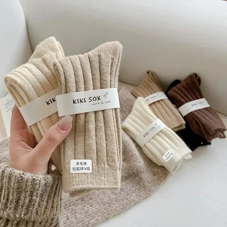 Wool Cashmere Thermal Long Sock for Women Homewear Sleeping Thicken Warm Crew Socks Women Socks Autumn Winter Calcetines Mujer