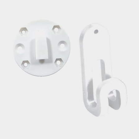 Ganci di sospensione Nuova Rade Store-All, 7.5 x 3 cm, bianco, confezione da 2 + supporto per montaggio fisso