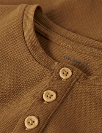 name it Nmmnote Ls Grandad Top - Brown - 92