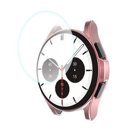 ENKAY Samsung Galaxy Watch 4 Classic (42mm) TPU cover + tempered glass screen protector - Pink
