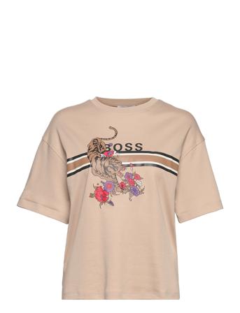 Evina_Lny T-shirts & Tops Short-sleeved Beige BOSS