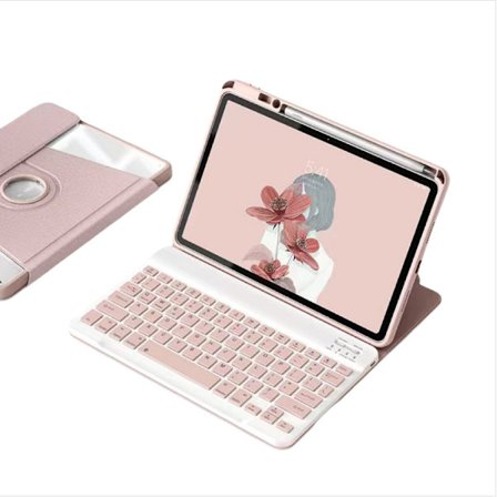 360° Roterande Ställ Bluetooth Tangentbordsfodral kompatibelt med iPad Air 4/Air 5/Pro 11 - Rosa