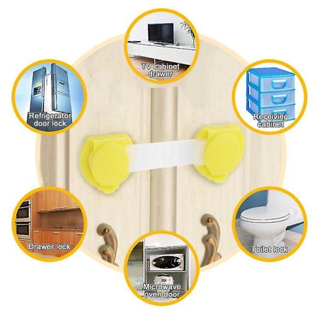 Kaapin, jääkaapin ja laatikon turvalukko vauvoille ja lapsille