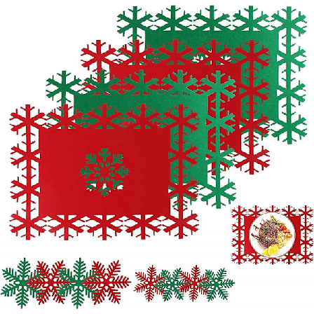 12 stk julebrikke sett, varmebestandige julebrikker og underlag