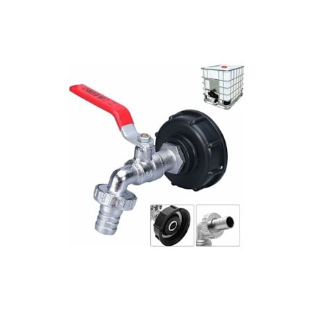 IBC 3/4 IBC flödeskranadaptrar med S60x6 slanganslutning för 1000L vattenåtervinningstank.