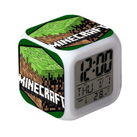 Wekity Anime Alarmklokke One Piece LED firkantet klokke Digital alarmklokke med tid, temperatur, alarm, dato