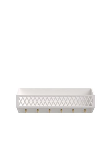 Cam Cam Copenhagen Harlequin Shelf With Hooks, Fsc Mix - White - ONE SIZE