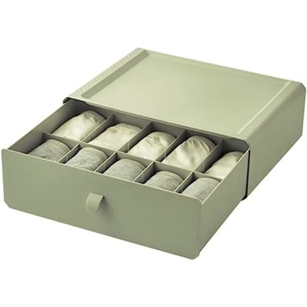 Plastik Opbevaringsboks med Skuffer, Stor Kapacitet, Grøn, 10 Rum