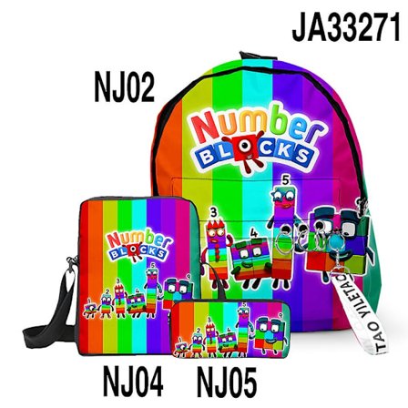 3D-pelinumerolohkot Koululaukku Reppu Numerolohkot Ala- ja yläkoulun oppilaat Pojat Tytöt Oxford Vedenpitävä koululaukku