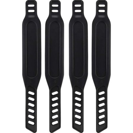 Sykkelpedalstropper, pedalstropper, enkle å justere, universelle pedalstropper for flat sykkel eller treningsstudio, 2 par, svart-