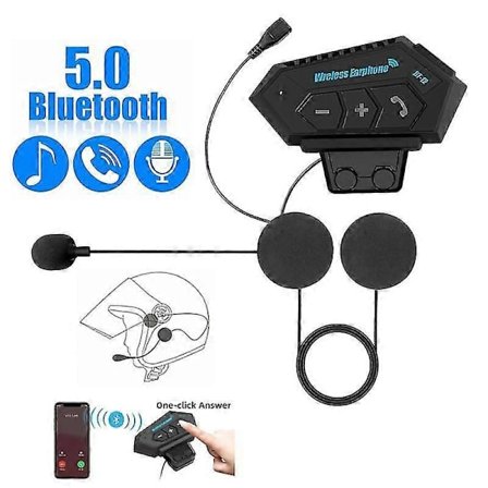 BT12 Moto Hjälm Headset Bluetooth Hörlurar Musikdelning Brusreducering Hands Free BT V4.2 Hörlurar Handsfree Med Mikrofon för Motorcykel