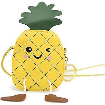 Ananas Multipurpose Crossbody Taske, Pige Taske, Pige Pung, Mini Taske 13*14*5 cm gul