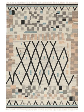 Palisha 160X230 Blau/Naturweiß Wollteppich