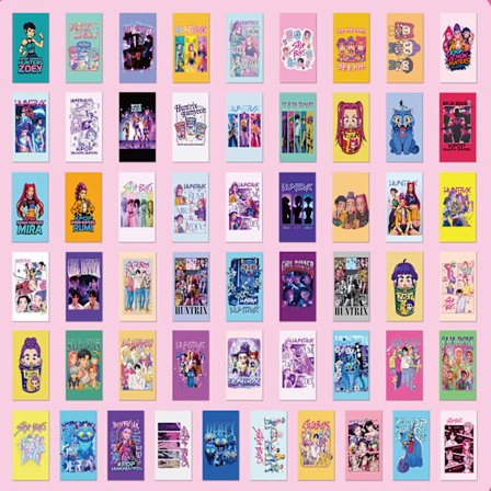 K-POP Demon Hunters Holografiske Kort – 55 Stk. 55×85 mm, Egnet til samling og bytte.