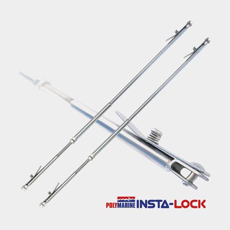 Bracci di bloccaggio / aste per gommone Polymarine Insta-Lock Extendable Arms, 107 - 121 cm, 2-pack