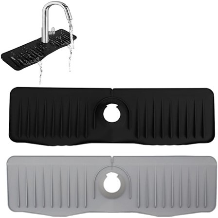 To-pak silikone afløbsmåtter - afløbsmåtter - vaskemåtter - silikone vandhanemåtter - 36x13 cm - egnet til køkkener og badeværelser