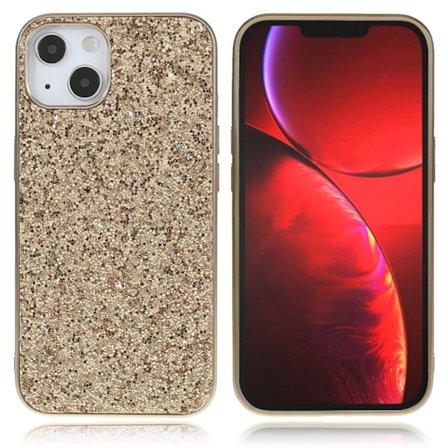 Glitter iPhone 13 Mini skal - Guld