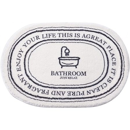 Vit badrumsmatta - Mjuk absorberande söt badrumsmatta för badrumsgolv 16x24 tum, maskintvättbar halkfri badrumsmatta för dusch toalett badkar, barnrum