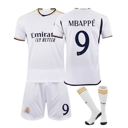 2324 Real Madrid hjemme- og bortedrakt 9# Mbappe + sokker XXXL