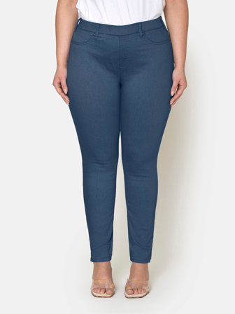 CISO - Sofia 7/8 Bukser - Petroleum - Curvy Slim Fit / Elastik i Taljen