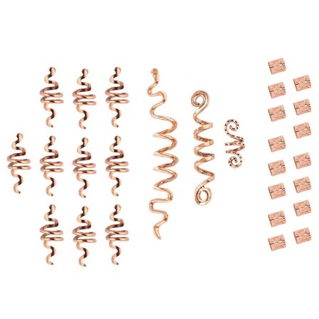 28 stk. Hårperler Spiralformede Spoler Dreadlockperler Fletninger Ringe Klemmer Metalmanchetter Hårsmykker Hårindpakningstilbehør Slange Hårklemmer