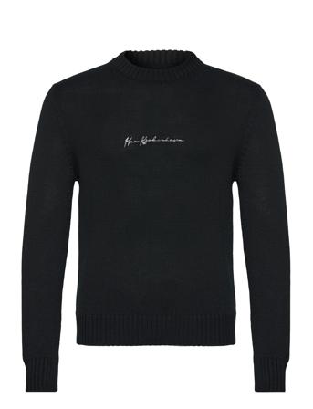 Shadow Script Crewneck Knit Black HAN Kjøbenhavn