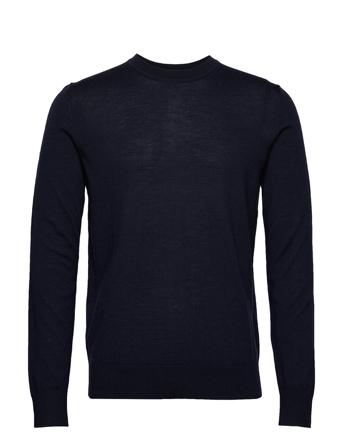 Flemming Crew Neck 3111 Neulepaita Pyöreä Kaula-aukko Sininen Samsøe Samsøe
