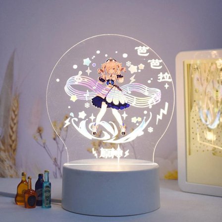 Genshin Impact Barbara 3D LED-akrylnattlampor 7 färger