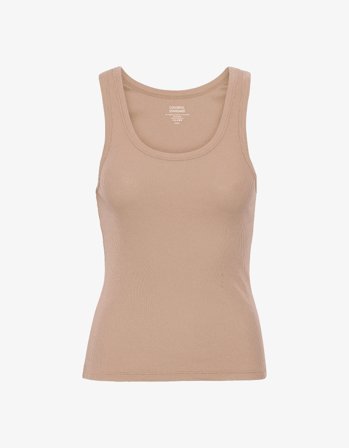 Women Organic Rib Tank Top - Honey Beige - XL