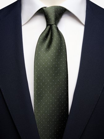 John Henric Men's Grüne Krawatte Mikropunkt Size 7,5