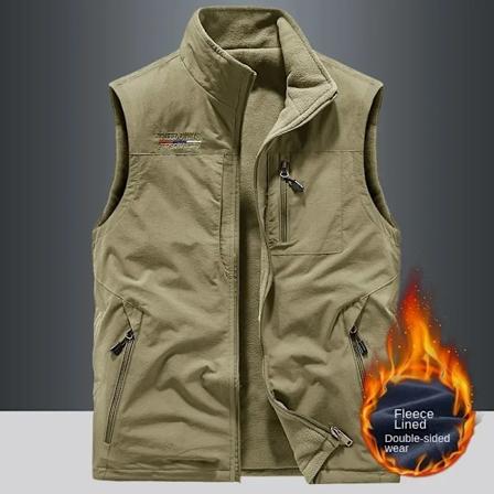 Udendørs Veste Mænd Casual Opvarmet Vest Mand Kropsvarmer Vandretøj Luksus Termisk Mode Mænds Opvarmning Vinterjakke Plus Størrelse Khaki L 55-65KG