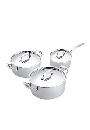 Scanpan Grytset 3-del Kastrull 1,9 l, Gryta 3,7 5 l Kastruller & grytor Silver 3-DELAR